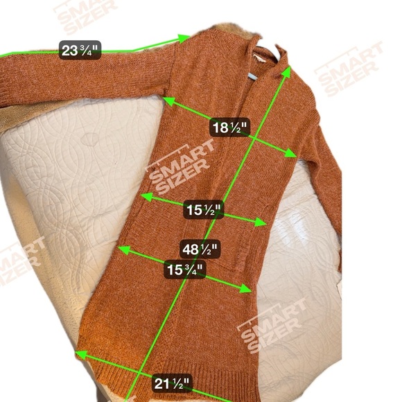 🌹Mystree Rust Open-Front Cardigan - Picture 5 of 6